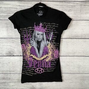 House of Jameson “Hello Jenna” Cotton Swarovski Embellished Tee Sz M